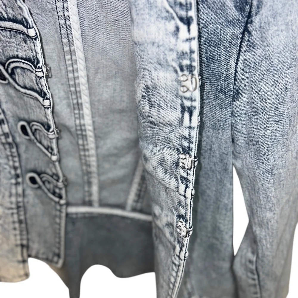 Allen Shwartz Allen B Denim Military Victorian Y2K Midline Denim Wash Jacket - Picture 5 of 10
